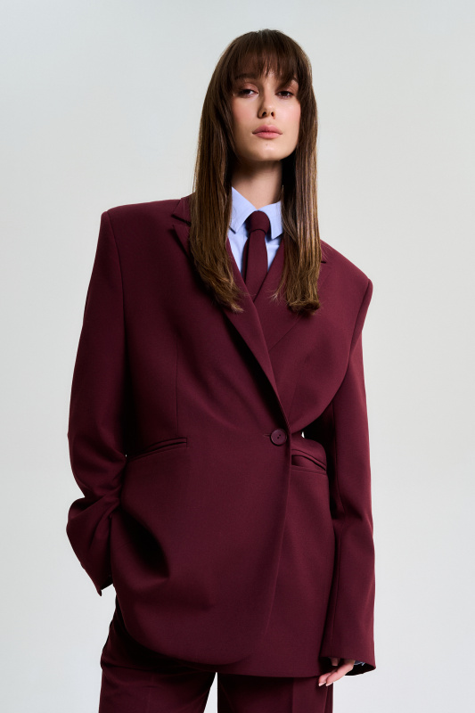 Пиджак объемный BURGUNDY